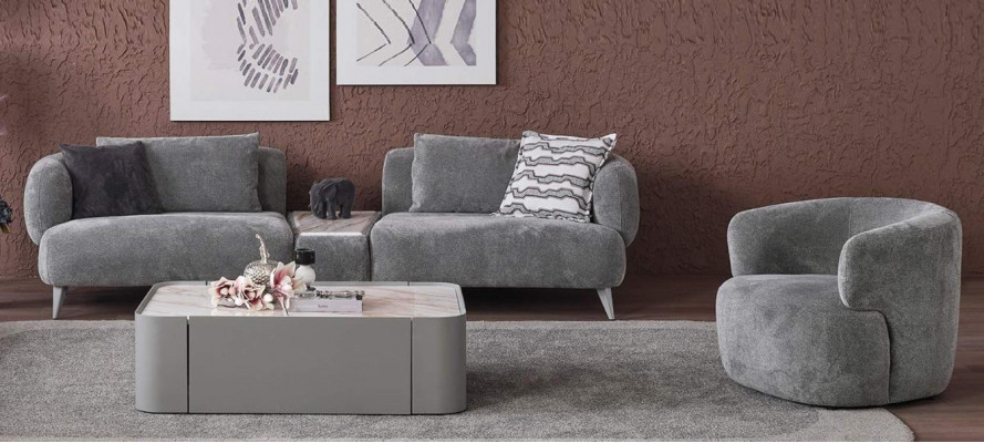 Luxury living room set 2 pieces. Three seater sofa armchair 3+1 sofa set couches