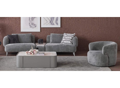 Luxury living room set 2 pieces. Three seater sofa armchair 3+1 sofa set couches