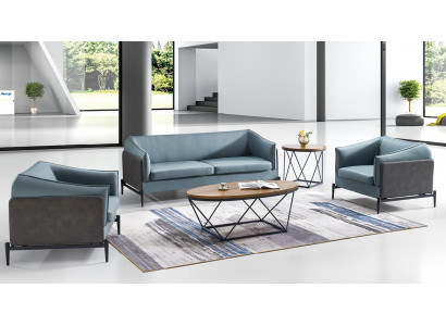 Luxurious 3+1+1 sofa set in a modern designer style with textile cover