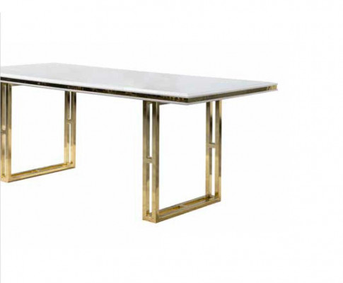 Dining table Dining room Table Italian Style Luxurious Tables White Gold