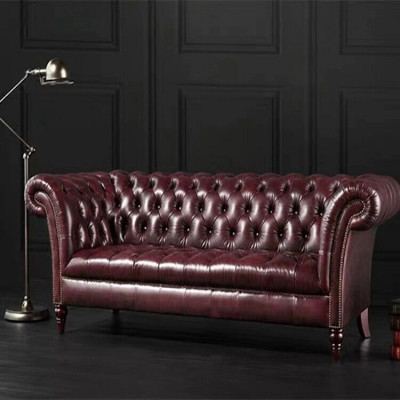 Chesterfield Couch Three Seater Seat Upholstery Sofa Brown Elegant Sofa