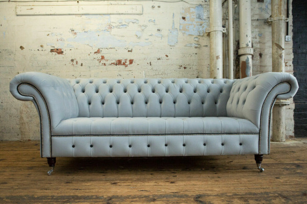 White Designer Chesterfield Three Seater Modern 3 Seater Couch