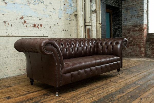 Brown Chesterfield Sofa Luxury Couch Designer Upholstery Sofa