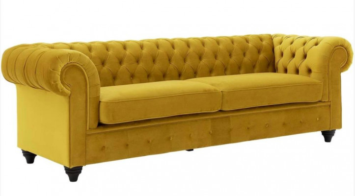 Yellow Couch with Buttons Chesterfield Sofa Upholstery Seat Couches Sofas Luxury new