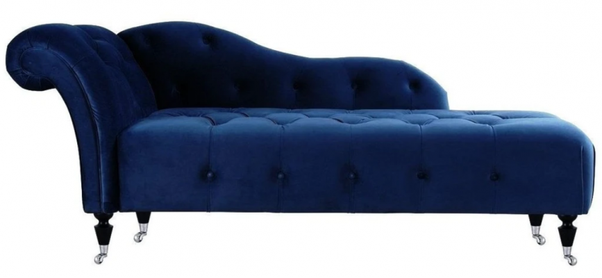 Elegant Chesterfield lounger with buttons velvet chaise lounge chaise longue