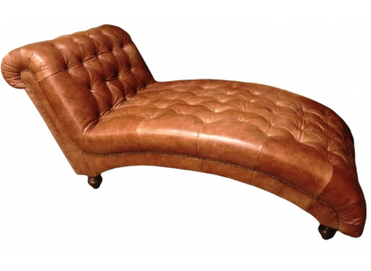 Chesterfield Brown Chaise Longue Furniture Lounger Living room Modern