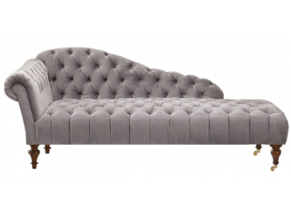 Chaise Longue Classic Furniture Beige Living room Sofa Fabric Chesterfield