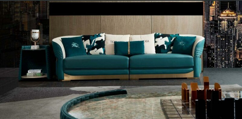 Sofa set Chesterfield Upholstery Sofa Couch 3+1 Suite Leather Textile Fabric