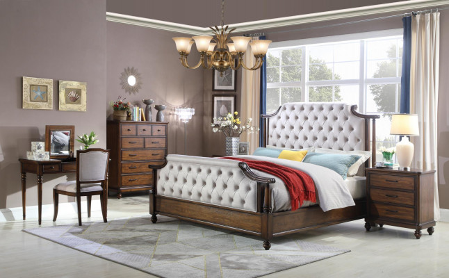 Bed 2x Bedside table 3 pieces. Bedroom Set Beds new luxury Chesterfield 180x200