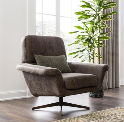 Wing Chair Armchair Cocktail Chair Seater Modern Design Gray Imitation leather