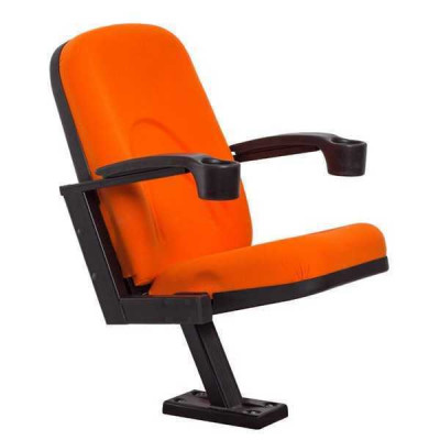 Modern Armchair Armchair Sofa 1 Seater for Theater Cinema Design Luxury Orange Textile