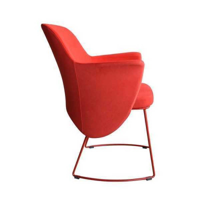 Modern Dining room chair Chair Kitchen Chair Armchair Seater Fabric Modern Wood Red