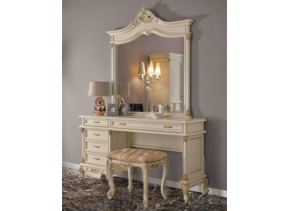 Dressing table with Mirror Luxury Console Chest of drawers Bedroom Baroque Rococo Solid wood