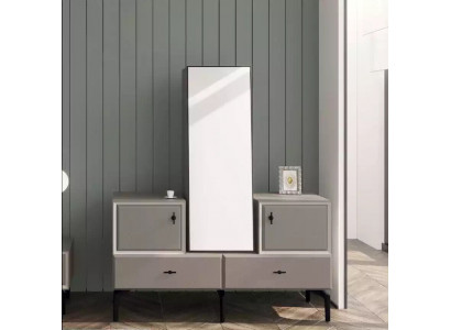 Chest of drawers with Mirror for Bedroom gray stylish modern design