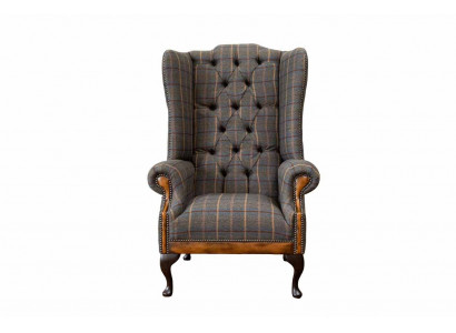 Chesterfield Armchair Couch Upholstery 1 Seater Textile Wing Chair Upholstery