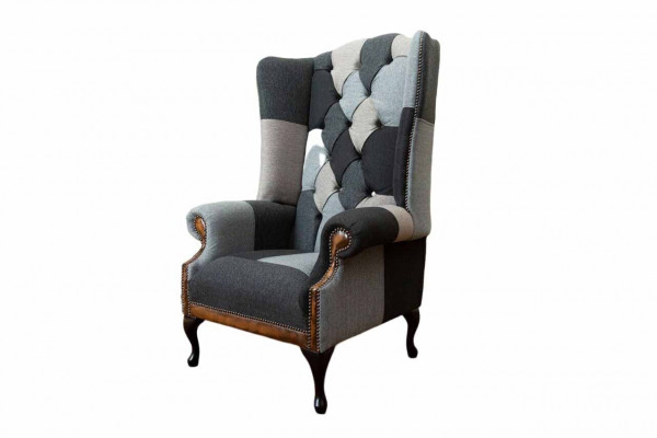 Chesterfield Wing Chair Armchair 1 Seater Sofa Couch Upholstery Textile new