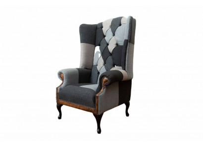 Chesterfield Wing Chair Armchair 1 Seater Sofa Couch Upholstery Textile new