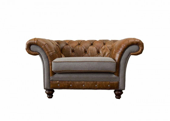 Design Chesterfield Armchair 1 Seater Couch Luxury Classic Textile Sofas