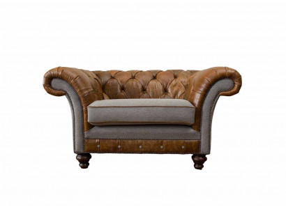 Design Chesterfield Armchair 1 Seater Couch Luxury Classic Textile Sofas