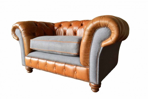 Chesterfield Armchair Design Upholstery Sofa Couch Sofas 1 Seater Textile new