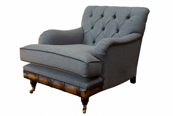 Armchair Wing Chair Seater Fabric Luxury Living room Classic Chesterfield