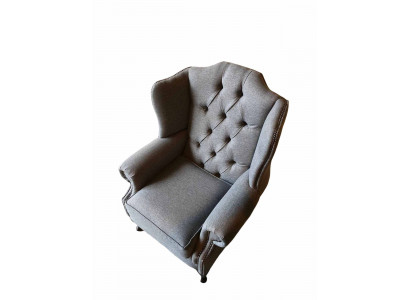 Armchair Wing Chair Fabric Gray Living room Polyester 1 Seater Modern new