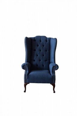 Chesterfield Wing Chair Relax Armchair Chair Upholstery Fabric Textile 1 Seat