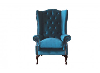 Gray Wing Chair Armchair Design Upholstery Chesterfield Textile Living room