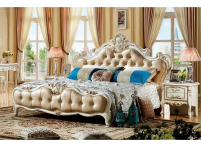 Baroque Bedroom 3 pcs. Set Bed + 2x Consoles Side table Beds