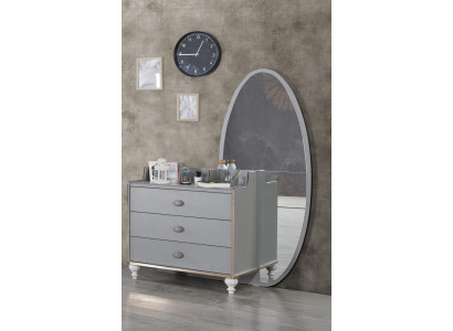 Chest of drawers with Mirror Wood Chests of drawers Furniture Wardrobe Bedroom Gray new