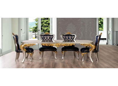 Dining room Dining table 4x Chair Group Suite Wood Table Tables Chairs Chair Set