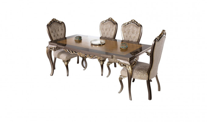 Dining room Dining table Chair Set Group Suite Table Tables Suite Luxury 5-piece.