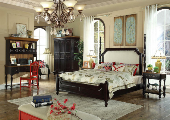 Bedroom Country House Style Wood Furniture Complete e Suite Group Beds Bed new