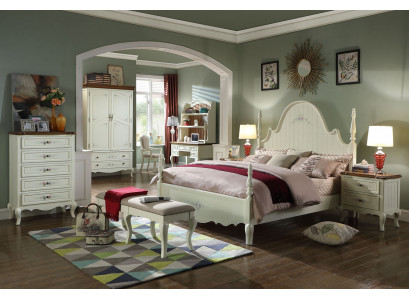 Distinctive white bedroom set in Classic n style