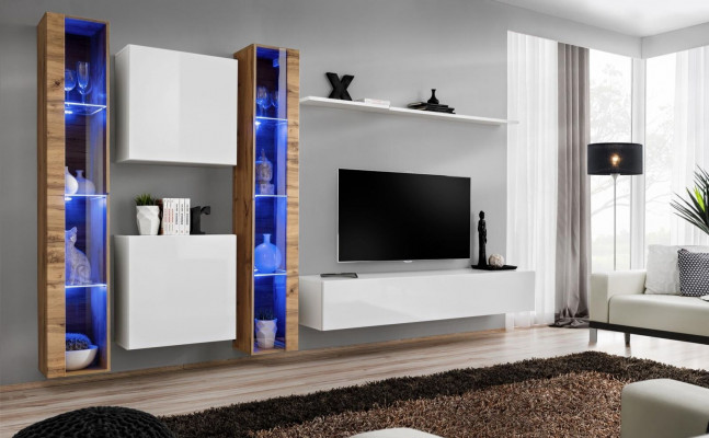 White TV lowboard Wall unit wall cabinet design living room furniture luxury sideboard