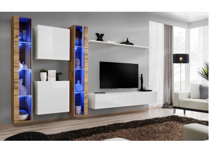 White TV lowboard Wall unit wall cabinet design living room furniture luxury sideboard