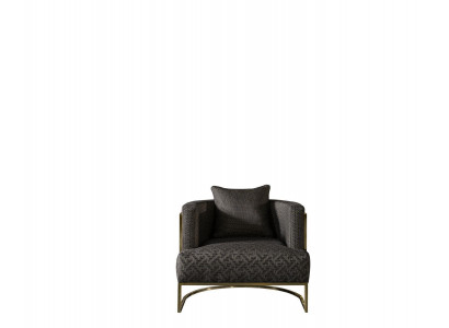 Armchair Black Luxury Upholstery Fabric 1Seater Upholstery Modern Furniture Living room