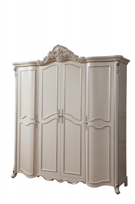 Luxurious white two-door spacious wardrobe in Classic n style