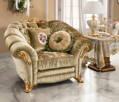 Designer Lehn Chair Upholstery Sofa Seater Baroque Rococo Living room Armchair Lounge