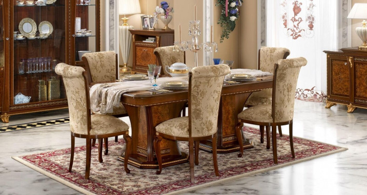 Chairs Kitchen 6x Chair Set Textile Upholstery Seat Wood Dining room Suite Dining room