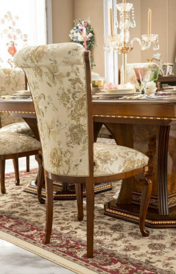 Chairs Kitchen 6x Chair Set Textile Upholstery Seat Wood Dining room Suite Dining room