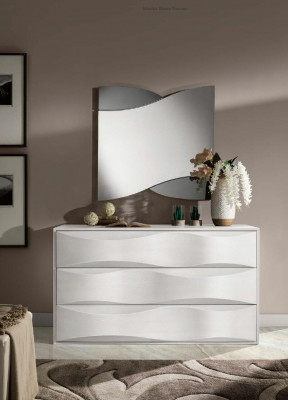 Luxury Set Chest of drawers with Mirror Chests of drawers Console Suite Wood Modern Design White