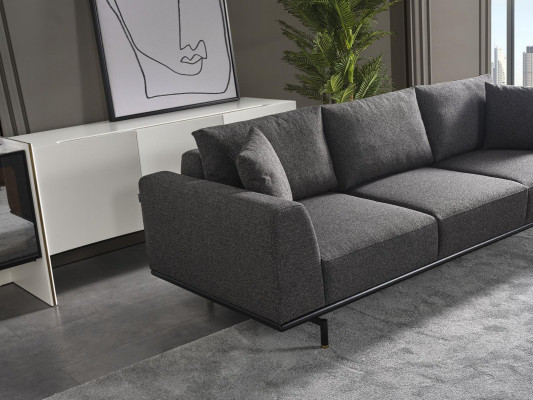 Sofa set Sofa 4 Seater Four Seater Armchair Set Fabric Modern Gray