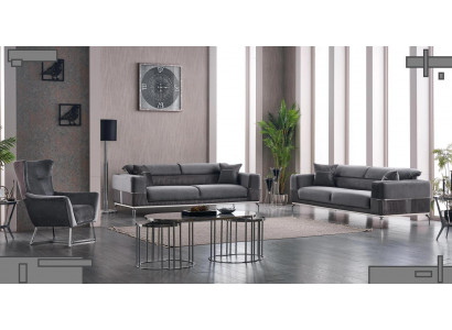 Luxury Sofa set 331 Seater Living room Set Gray Sofa Textile Furniture new