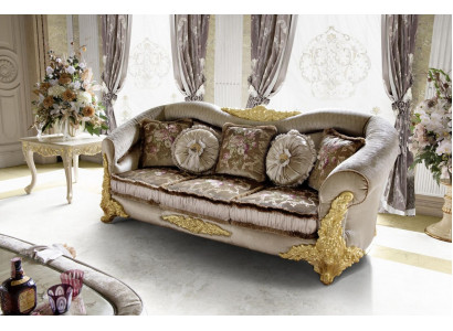 Furniture Textile Sofa Baroque 3 Seat Classic r Three-Seater Sofa Couch Upholstery